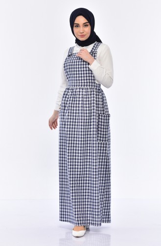 Navy Blue Hijab Dress 5016-01
