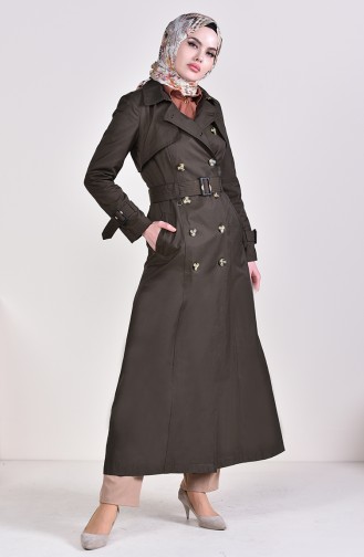 Dark Green Trench Coats Models 6817-01