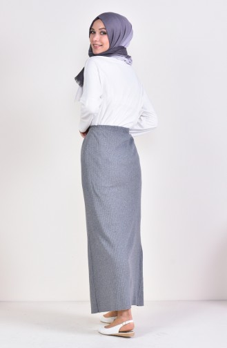 Fitted Elastic Skirt 5966-03 Gray 5966-03