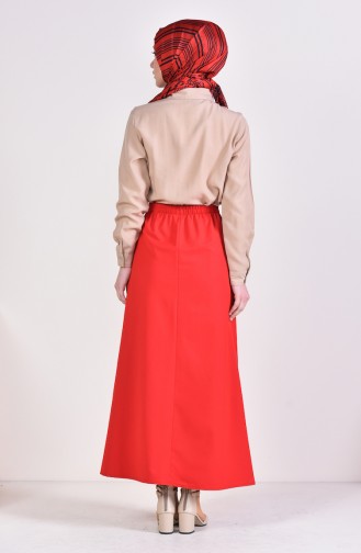Plated Waist Skirt 1001A-12 Red 1001A-12