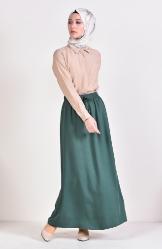 Beli Lastikli Etek 1124-01 Yeşil