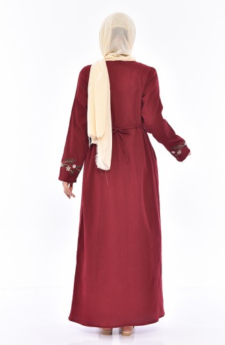 Claret Red Hijab Dress 0300-06