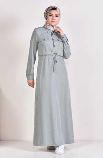 Beli Pleated Buttoned Dress 2062-02 Khaki 2062-02
