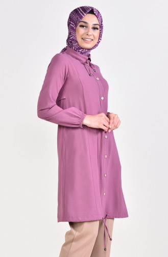 Button Detailed Tunic 8407-01 Dried Rose 8407-01