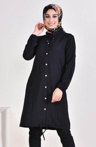 Button Detailed Tunic 8407-02 Black 8407-02