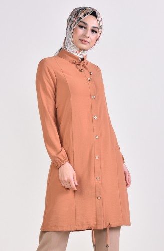 Button Detailed Tunic 8407-04 Camel 8407-04
