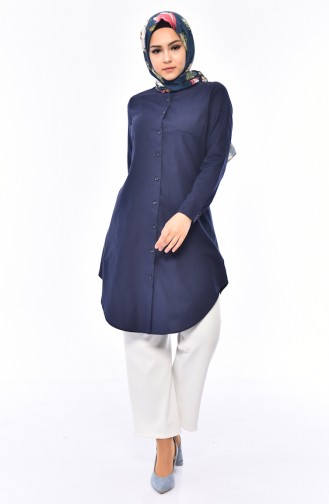 Judge Collar Pocket Tunic 2484-07 Navy Blue 2484-07