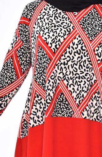 Blouse a Motifs 4587-03 Noir Rouge 4587-03