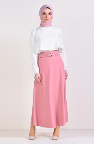 Belt Flared Skirt 0409-04 Powder 0409-04