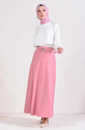 Belt Flared Skirt 0409-04 Powder 0409-04