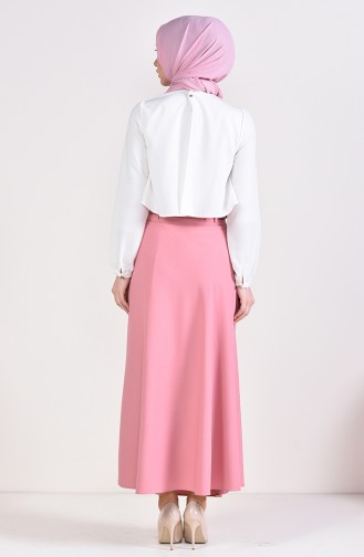 Belt Flared Skirt 0409-04 Powder 0409-04