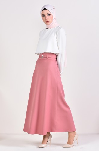 Belt Flared Skirt 0409-05 dry Rose 0409-05