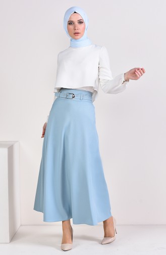 Belt Flared Skirt 0409-06 Green 0409-06
