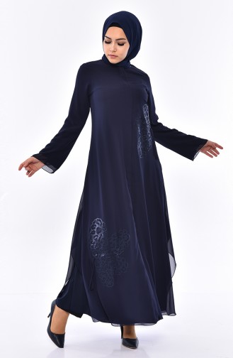 Navy Blue Abaya 35805A-02