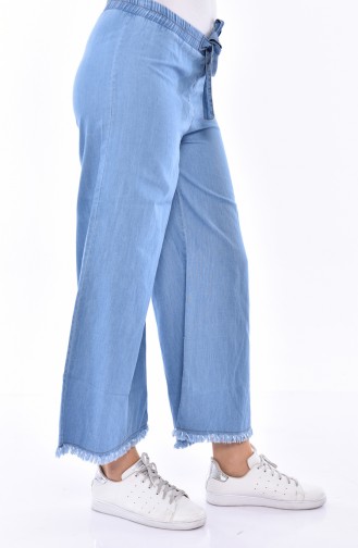 Elastic wide-leg Jeans 0005-01 Denim Blue 0005-01