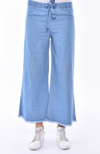 Elastic wide-leg Jeans 0005-01 Denim Blue 0005-01