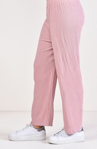 Elastic Waist Wide Leg Pants 5005-03 Powder 5005-03