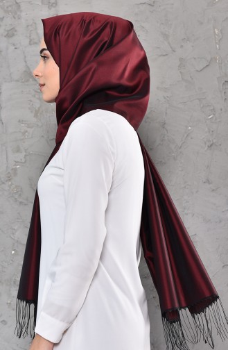 Düz Tafta Şal 95118-43 Koyu Bordo Siyah