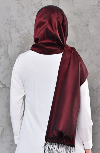 Düz Tafta Şal 95118-43 Koyu Bordo Siyah