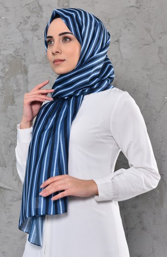 Patterned Cotton Shawl 95269-02 Blue 95269-02