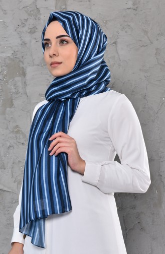 Patterned Cotton Shawl 95269-02 Blue 95269-02