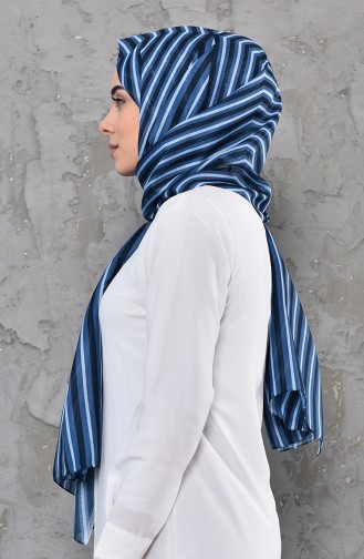 Patterned Cotton Shawl 95269-02 Blue 95269-02