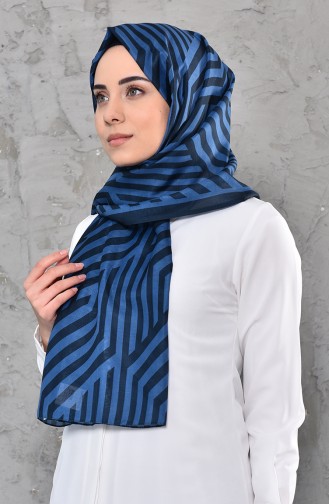 Patterned Cotton Shawl 95270-06 light Navy 95270-06