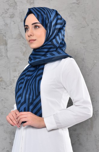 Patterned Cotton Shawl 95270-06 light Navy 95270-06