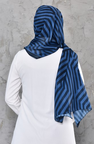 Patterned Cotton Shawl 95270-06 light Navy 95270-06