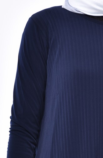 Piliseli Tunik Pantolon İkili Takım 3545-01 Lacivert