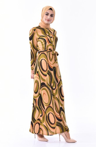 Khaki Hijab Dress 1106-01