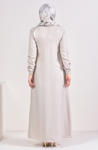 فستان بني مائل للرمادي 1171-06