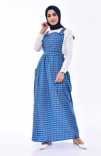 Blau Hijab Kleider 5016-02