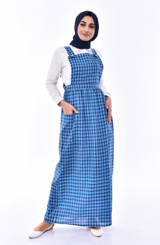 Blau Hijab Kleider 5016-02