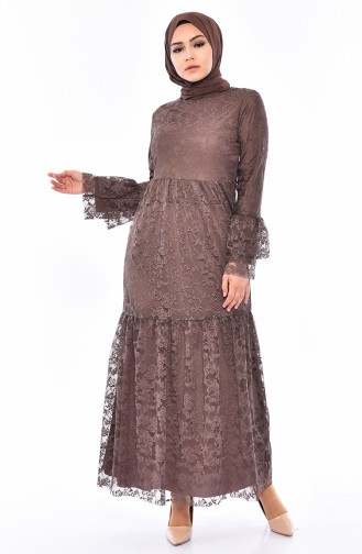 Printed Dress 1026-05 Brown 1026-05
