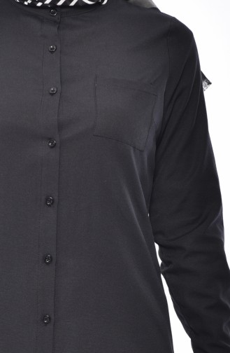 Pocketed Judge Collar Tunic 2484-04 Black 2484-04