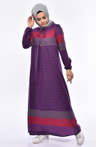 Striped A Pile Dress 1010-08 light Purple 1010-08