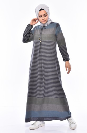 Striped A Pile Dress 1010-09 Gray 1010-09