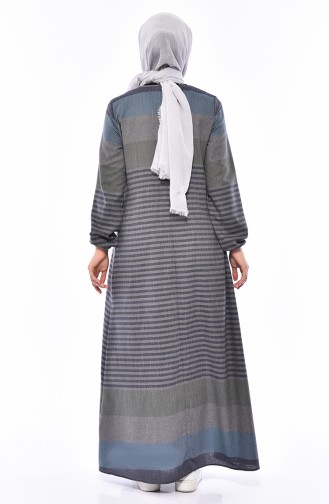 Striped A Pile Dress 1010-09 Gray 1010-09
