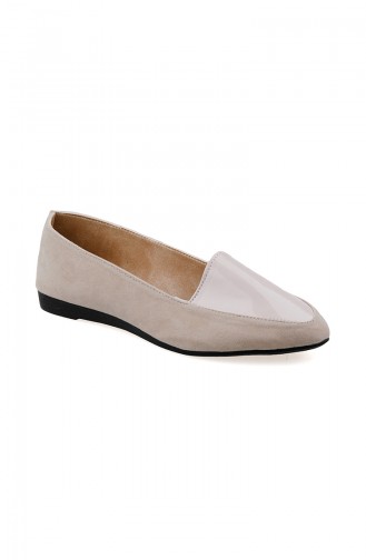Women´s Flat Shoes Ballerina 0125-02 Cream 0125-02