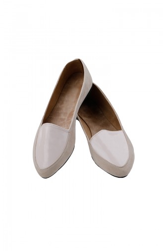 Women´s Flat Shoes Ballerina 0125-02 Cream 0125-02