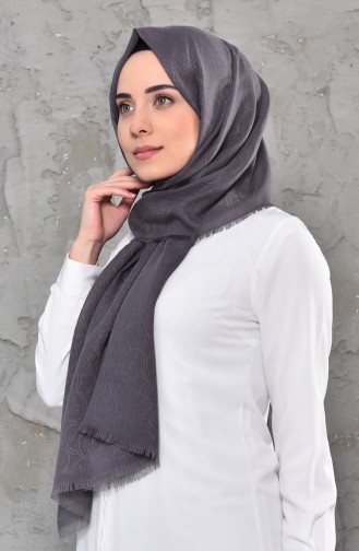 Desenli Cotton Monogram Şal 901469-02 Füme 901469-02