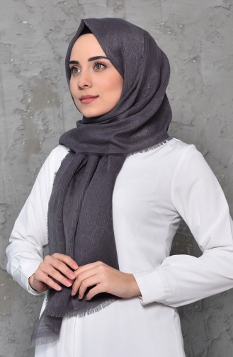 Desenli Cotton Monogram Şal 901469-02 Füme 901469-02