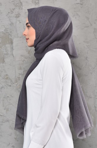Desenli Cotton Monogram Şal 901469-02 Füme 901469-02