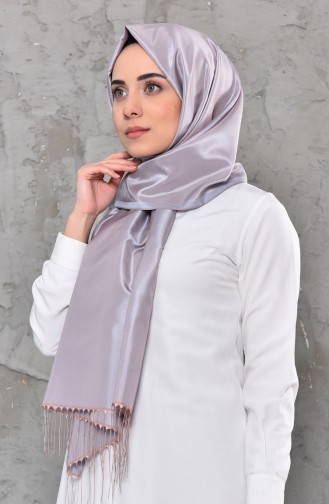 Düz Tafta Şal 95118-40 Açık Gri Pudra 95118-40