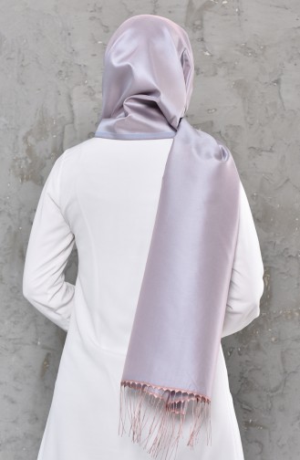 Düz Tafta Şal 95118-40 Açık Gri Pudra 95118-40