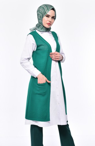 Slim Fit Knitwear Pocket Vest 4120-21 light Green 4120-21