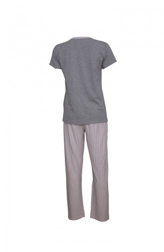 Short Sleeve Women´s Pajama Set 2367 Gray Salmon 2367