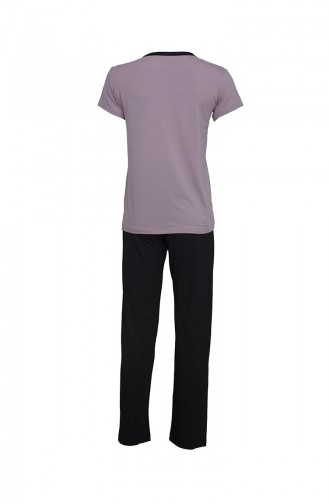 Short Sleeve Women´s Pajama Set  2374 Black Lilac 2374