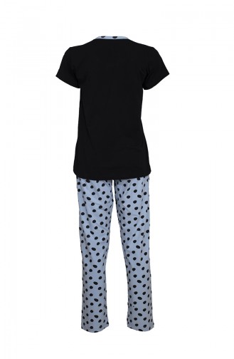Short Sleeve Women´s Pajama Set 2379 Black Blue 2379